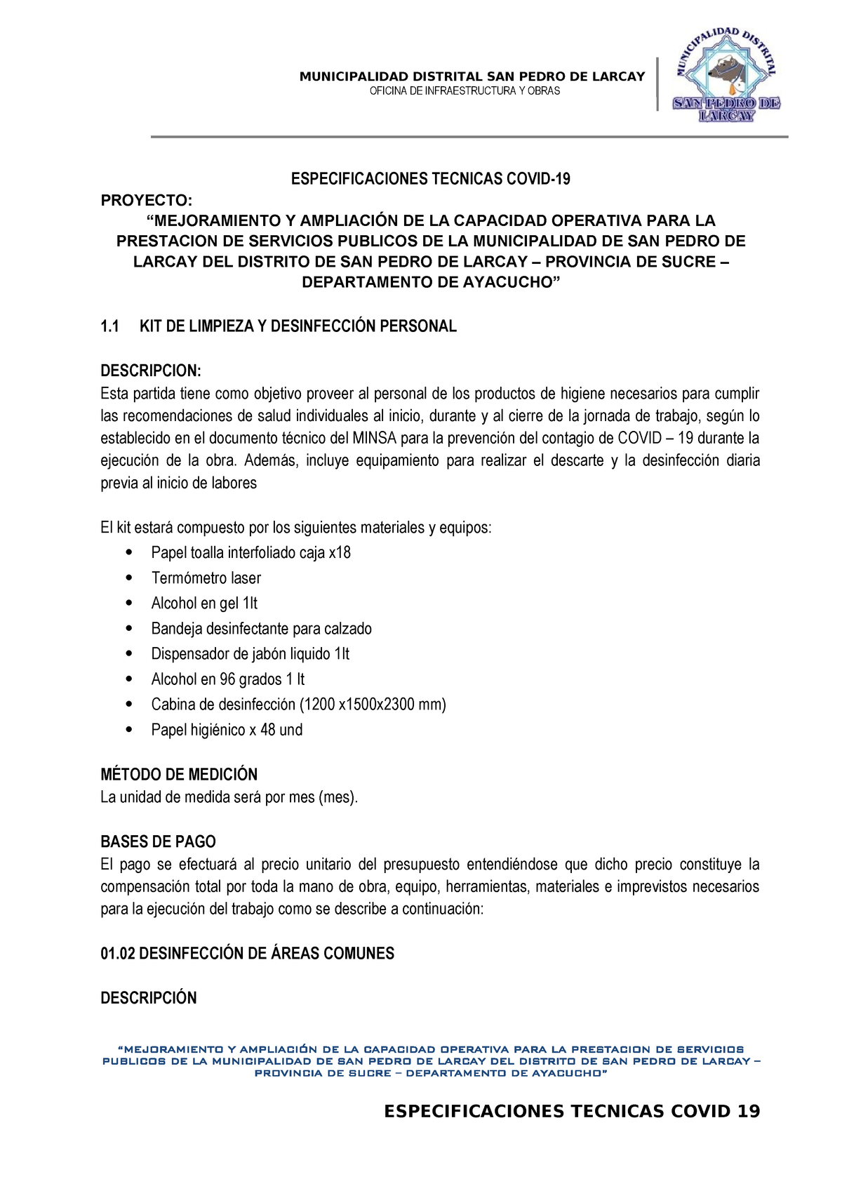 Especificaciones Tecnicas Covid 19 Oficina De Infraestructura Obras Especificaciones Tecnicas Covid Proyecto Mejoramiento Ampliaci De La Capacidad Operativa Studocu