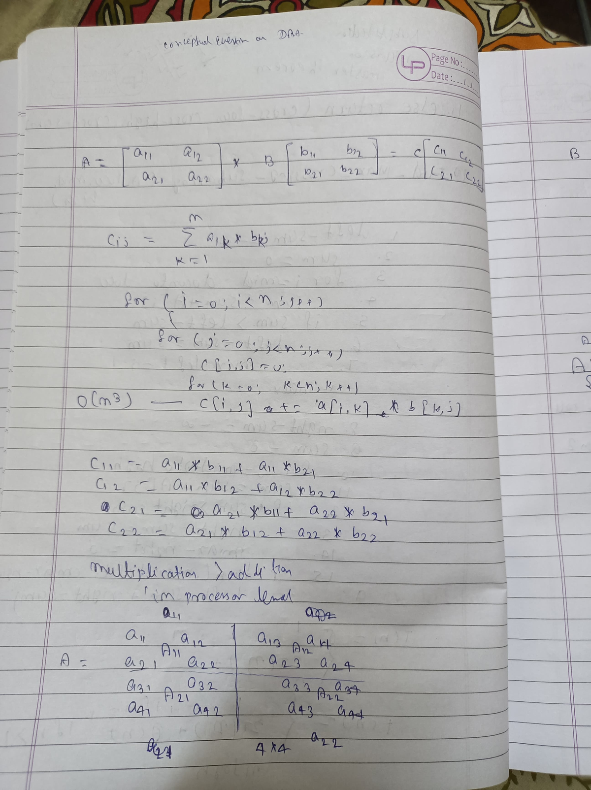 DAA matrix multiplication - Design And Analysis Of Algorithm - Studocu