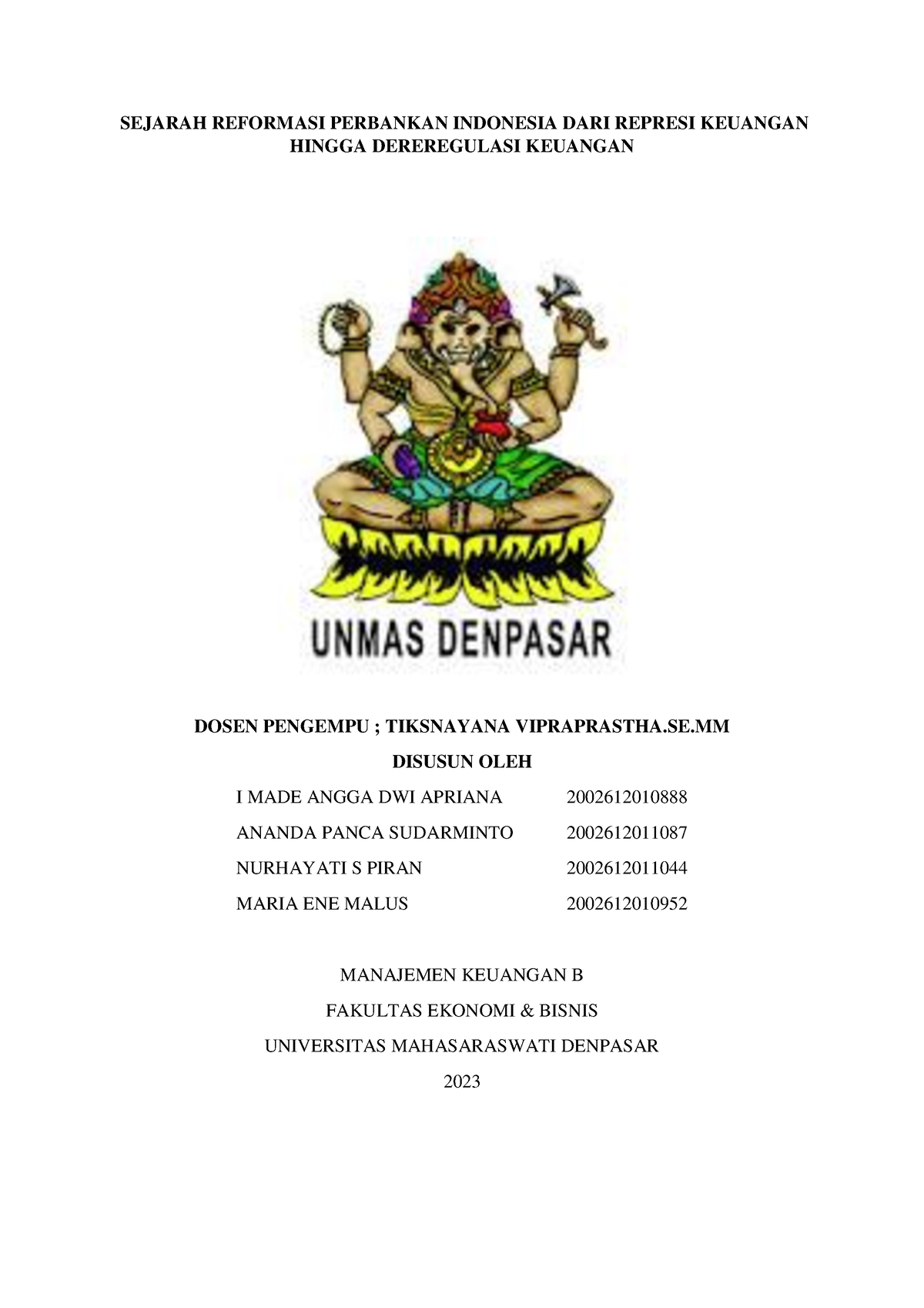 Sejarah Perbankan Indonesia - SEJARAH REFORMASI PERBANKAN INDONESIA ...