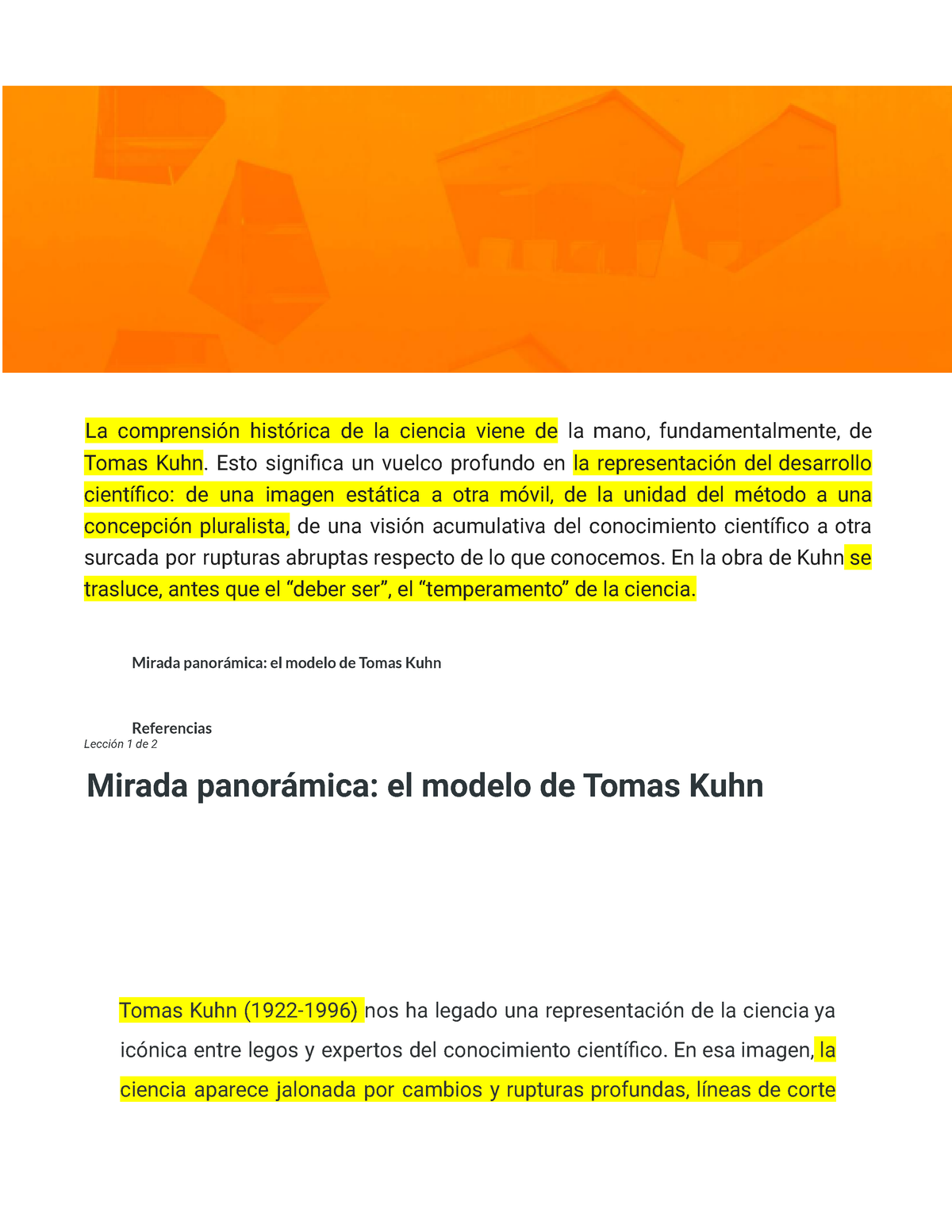 Módulo 3 Lectura 2 2 Parcial La Dinámica De La Ciencia La Comprensión Histórica De La