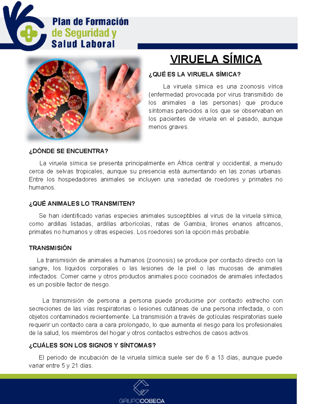 Viruela Símica - VIRUELA SÍMICA ¿QUÉ ES LA VIRUELA SÍMICA? La viruela ...
