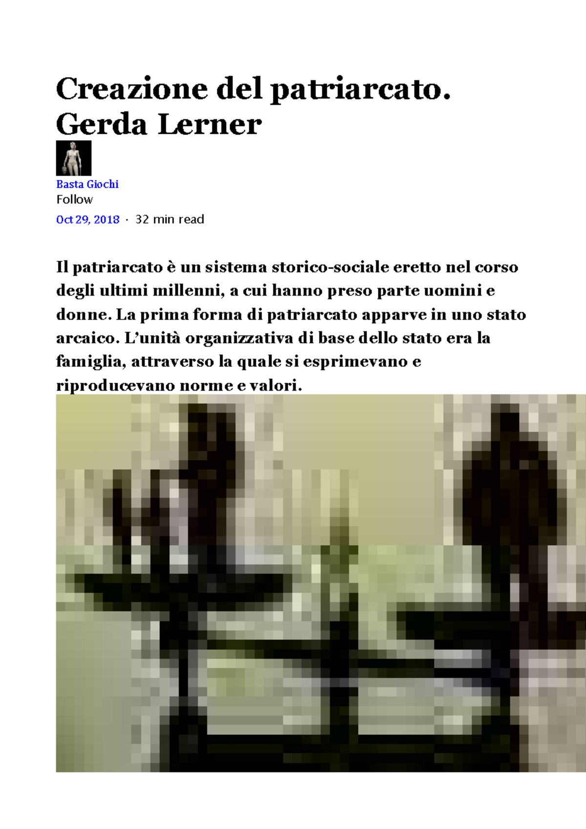 Creazione del patriarcato Gerda Lerner Creazione del patriarcato