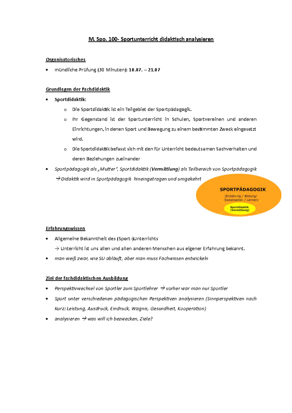 Skript M. Spo. 100 VL So Se 2023 - M. Spo. 100- Sportunterricht ...