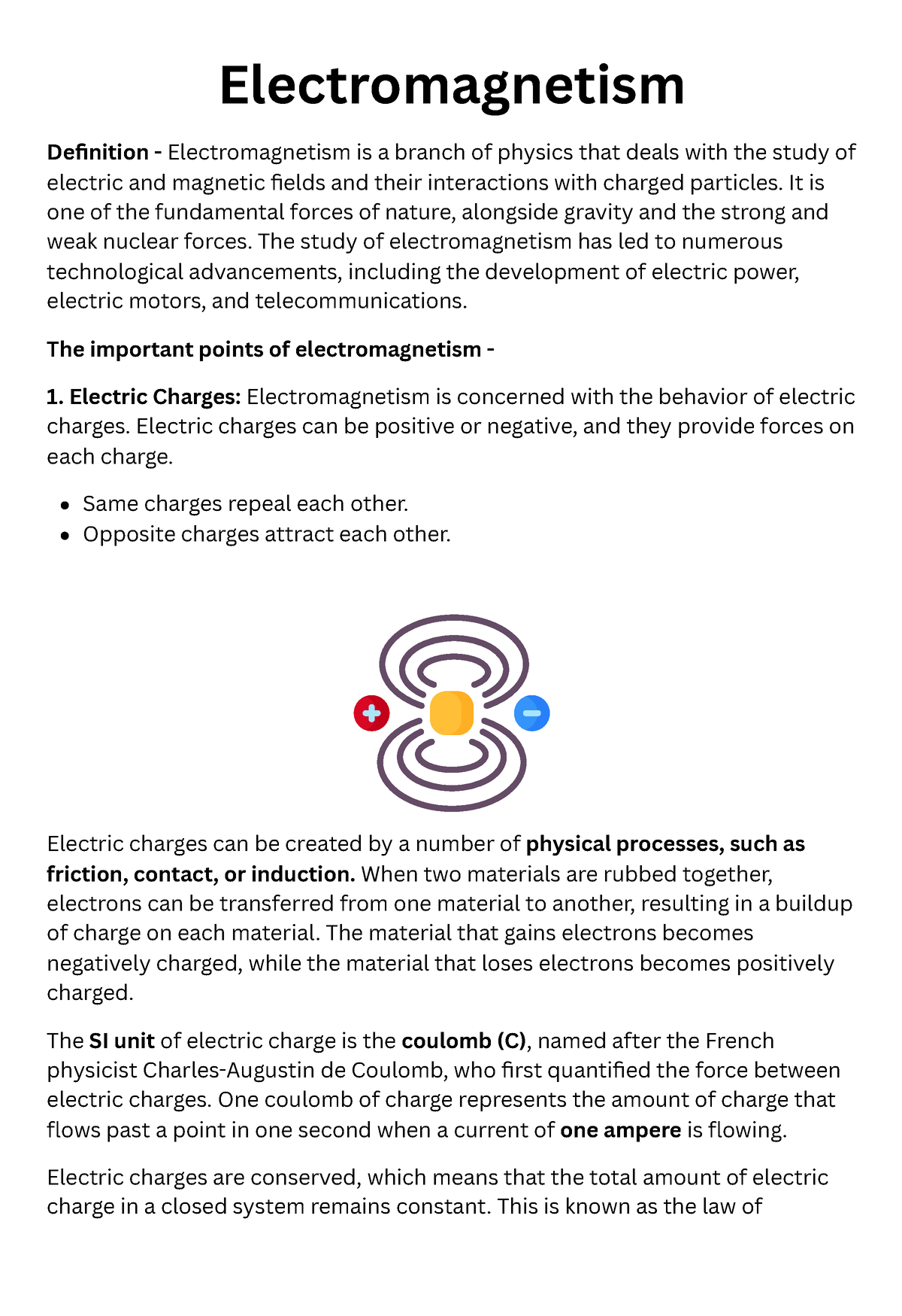 Full Detail Notes On Electromagnetism - Electromagnetism Definition ...