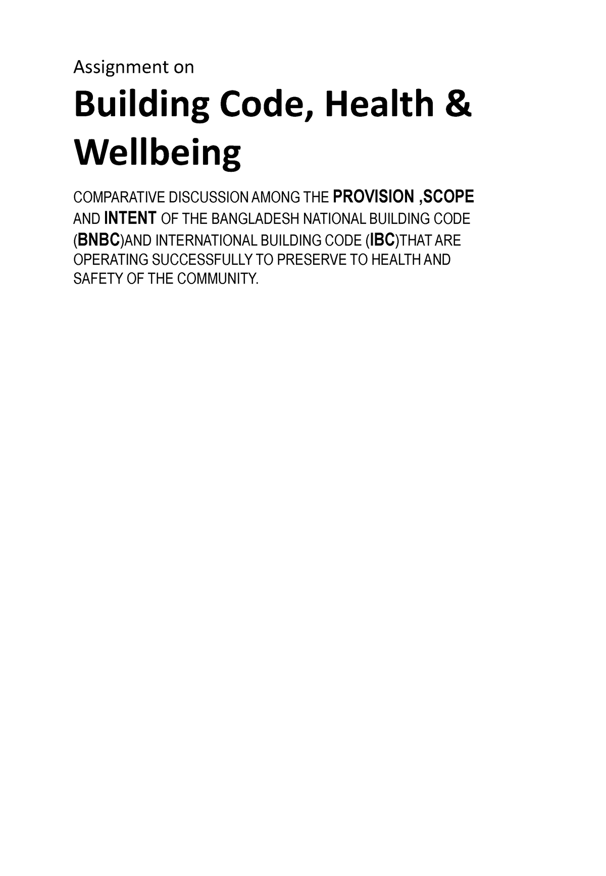 health and wellbeing assignment