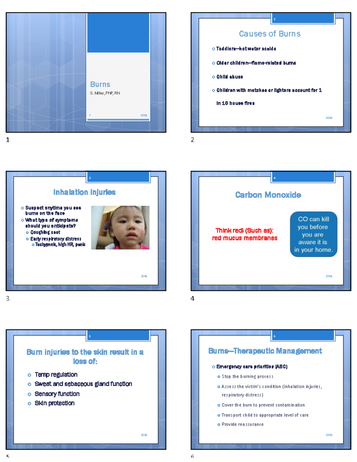 N407 Burns - Notes - Burns S. Miller, PNP, RN 1 2018 1 Causes Of Burns ...