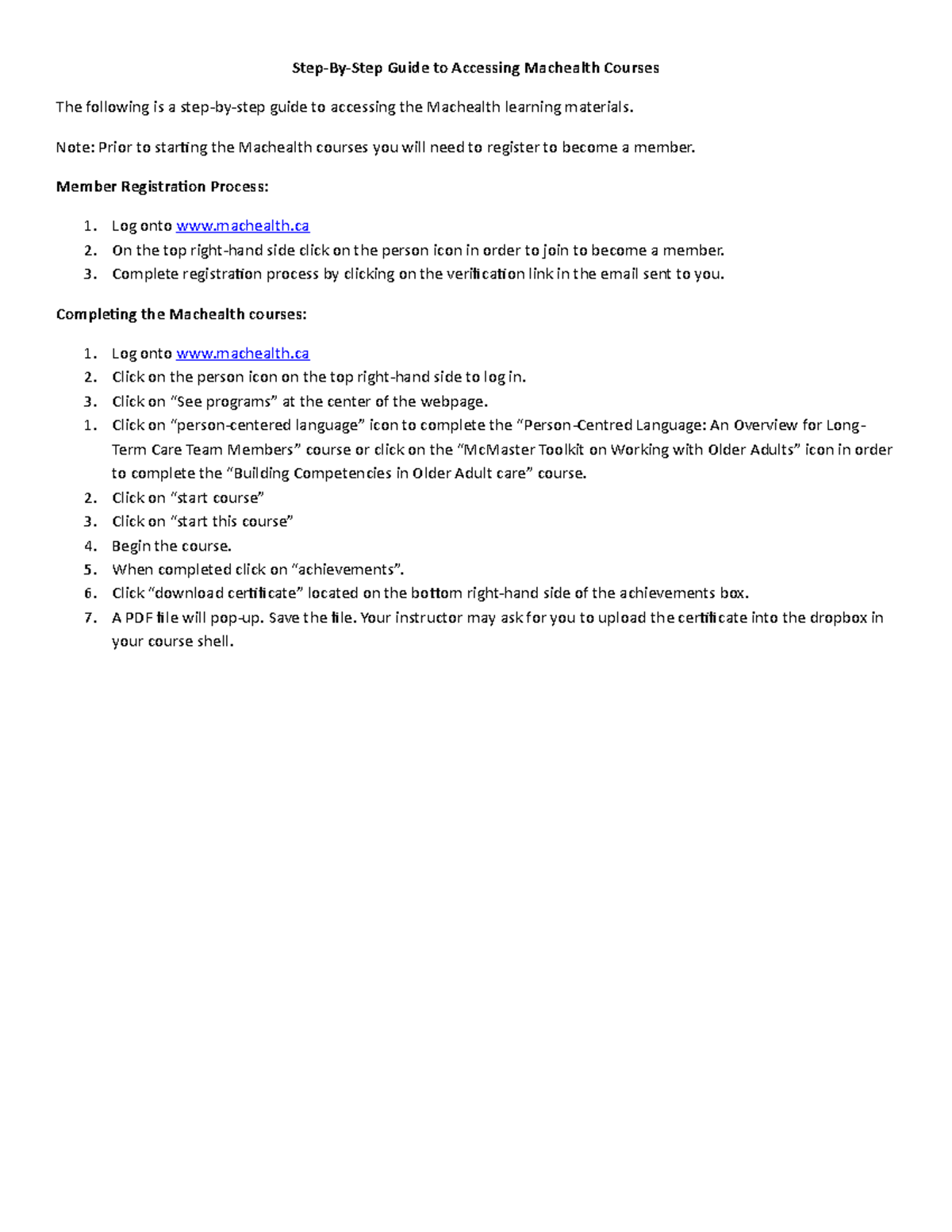 Machealth step by step login guildelines - Step-By-Step Guide to ...