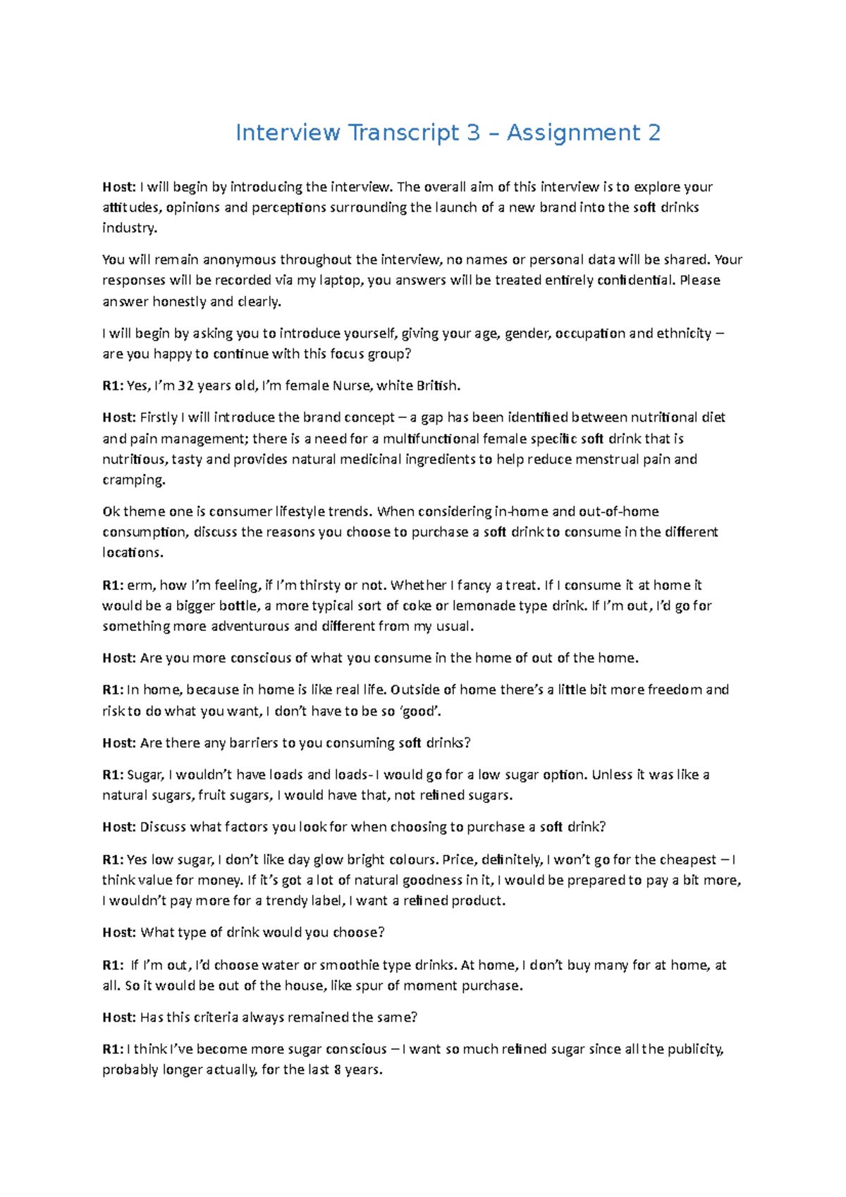 Interview Transcript 3 - The overall aim of this interview is to ...