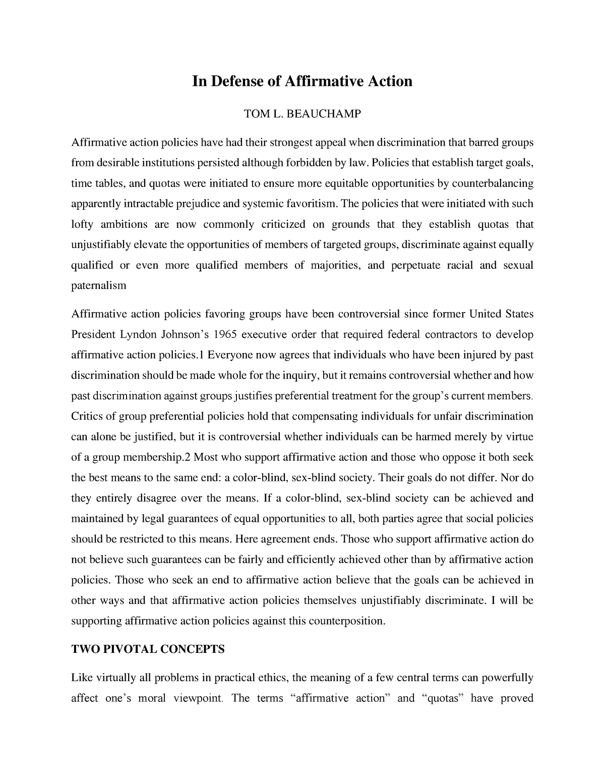 affirmative action essay thesis