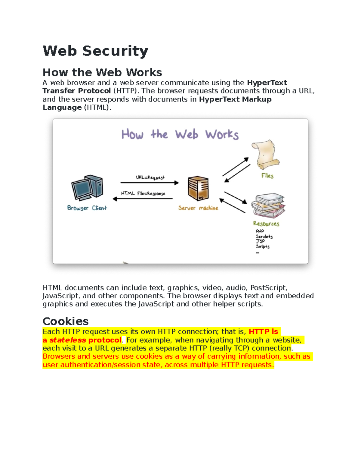 18-Web Security - Web Security How the Web Works A web browser and a ...
