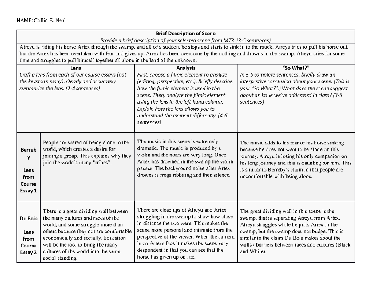 U2 - Mt4 Worksheet - Micro-task 4 - Name: Col L I Ne A L Brief 