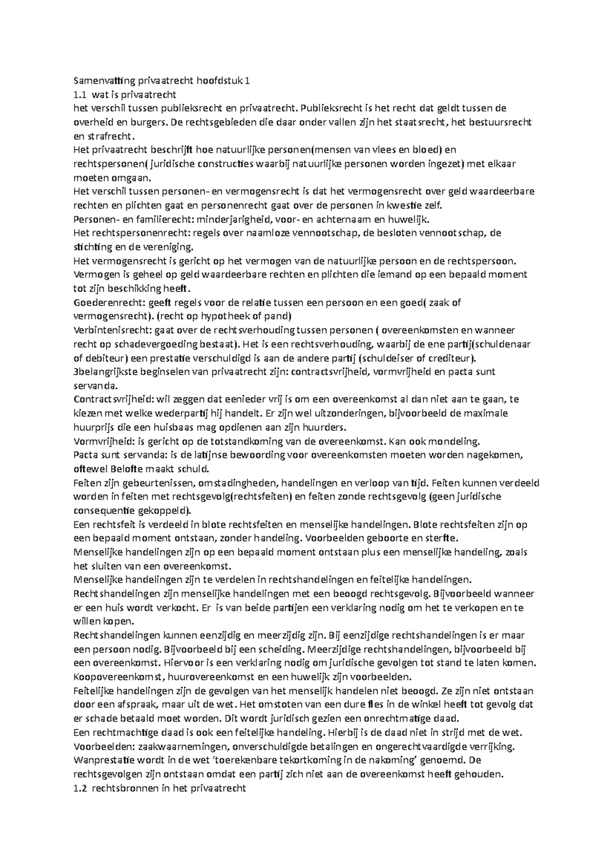 Samenvatting Privaatrecht Hoofdstuk 1 - Publieksrecht Is Het Recht Dat ...