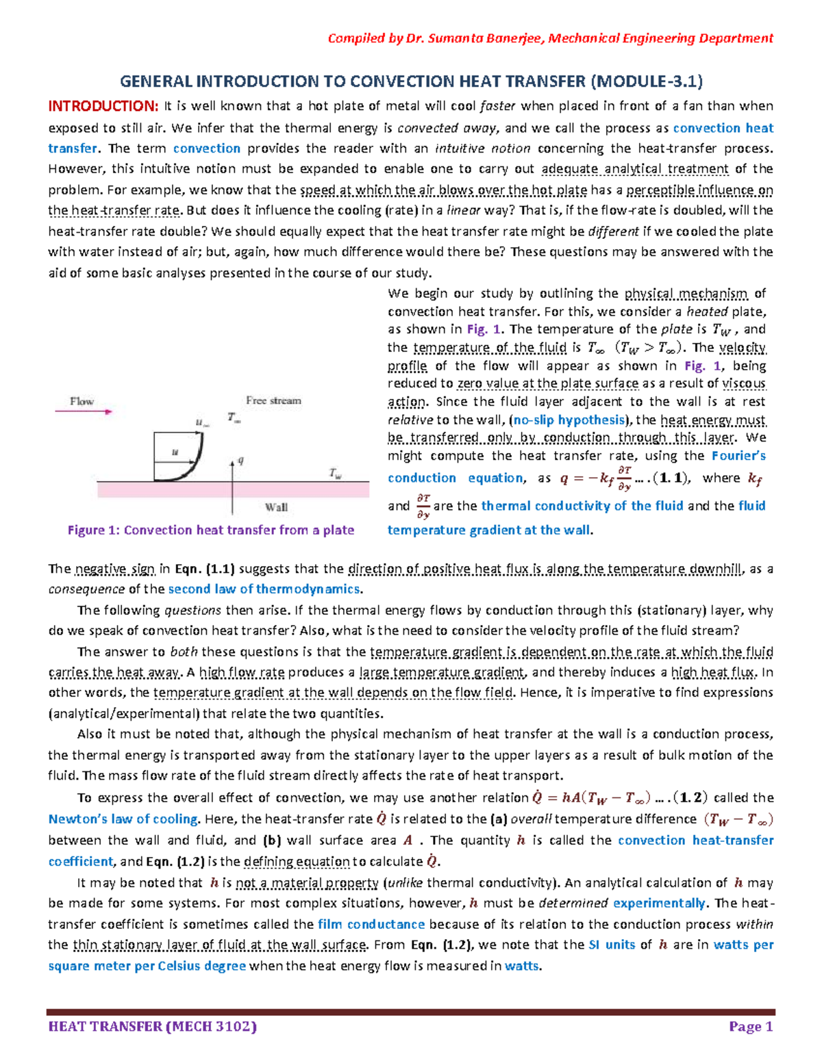 1. Introduction To Convection (Module-3 - GENERAL INTRODUCTION TO ...