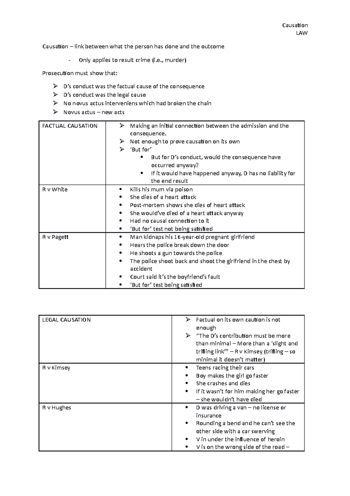 Causation - Causation LAW Causation – link between what the person has ...