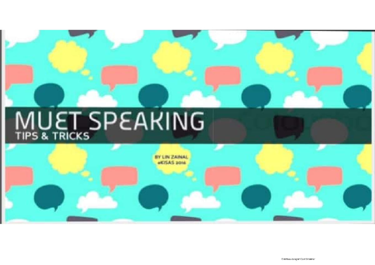 Tricks And Tips MUET Speaking - English - Studocu