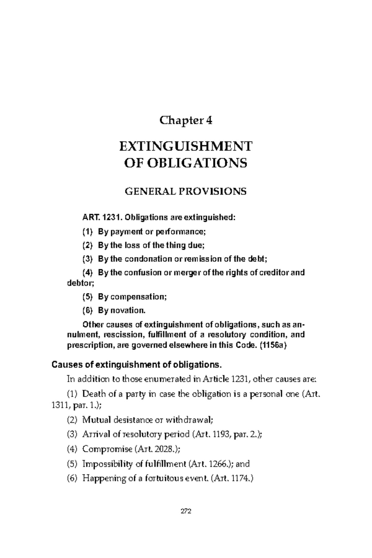 Obligation And Contracts - 1 Obligation 4 Chapter 4 Extinguishment OF ...