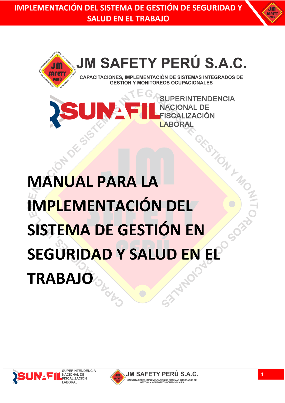 Manual PARA Implementar UN Sgsst - MANUAL PARA LA IMPLEMENTACIÓN DEL ...