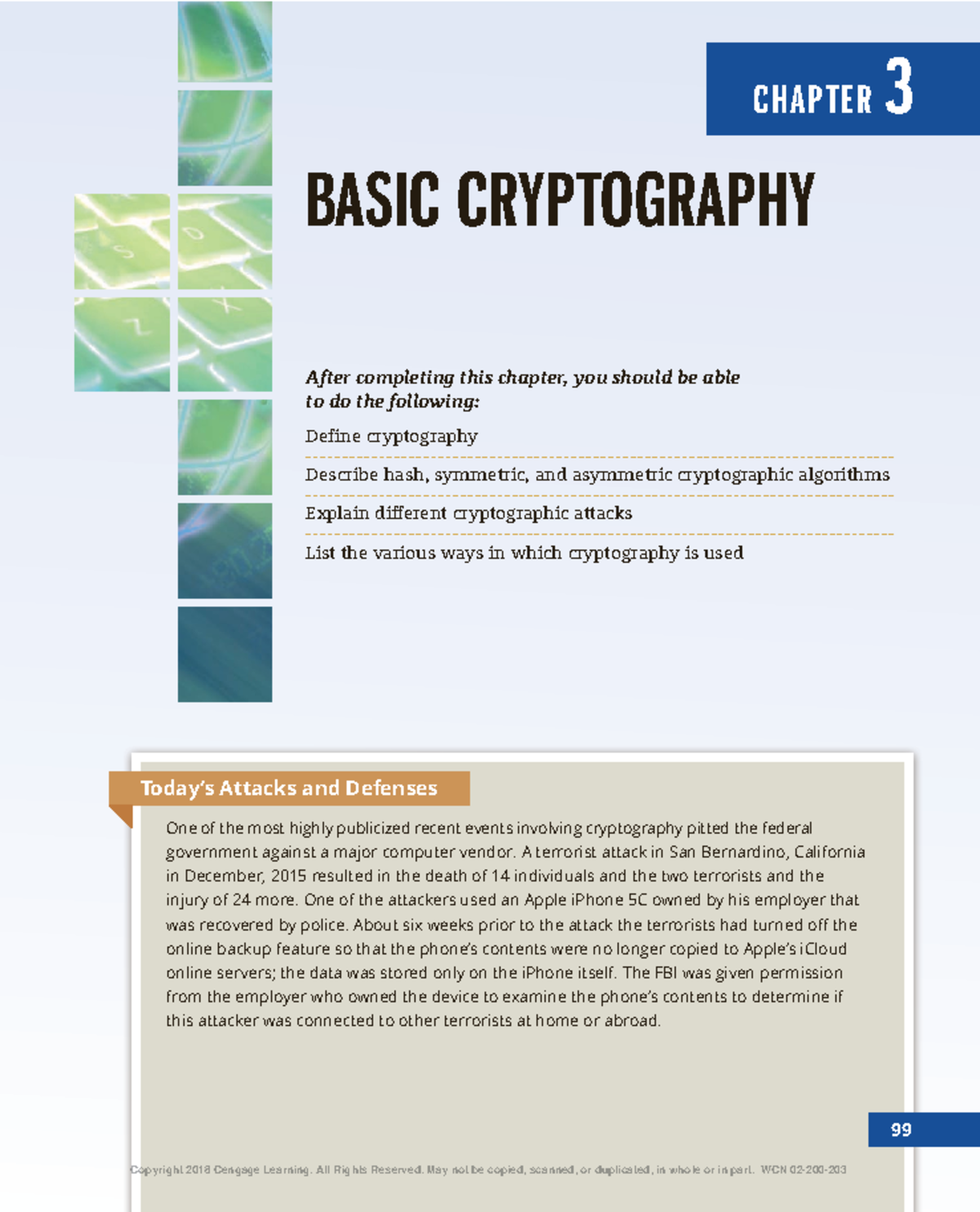 Lectura 3 - network - BASIC CRYPTOGRAPHY After completing this chapter ...