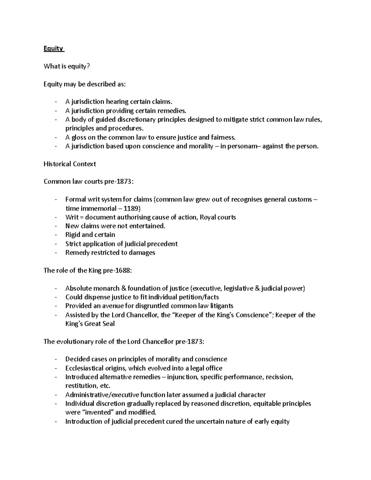 Module 1 - Equity - Lecture 1 Class Notes - Equity What Is Equity ...