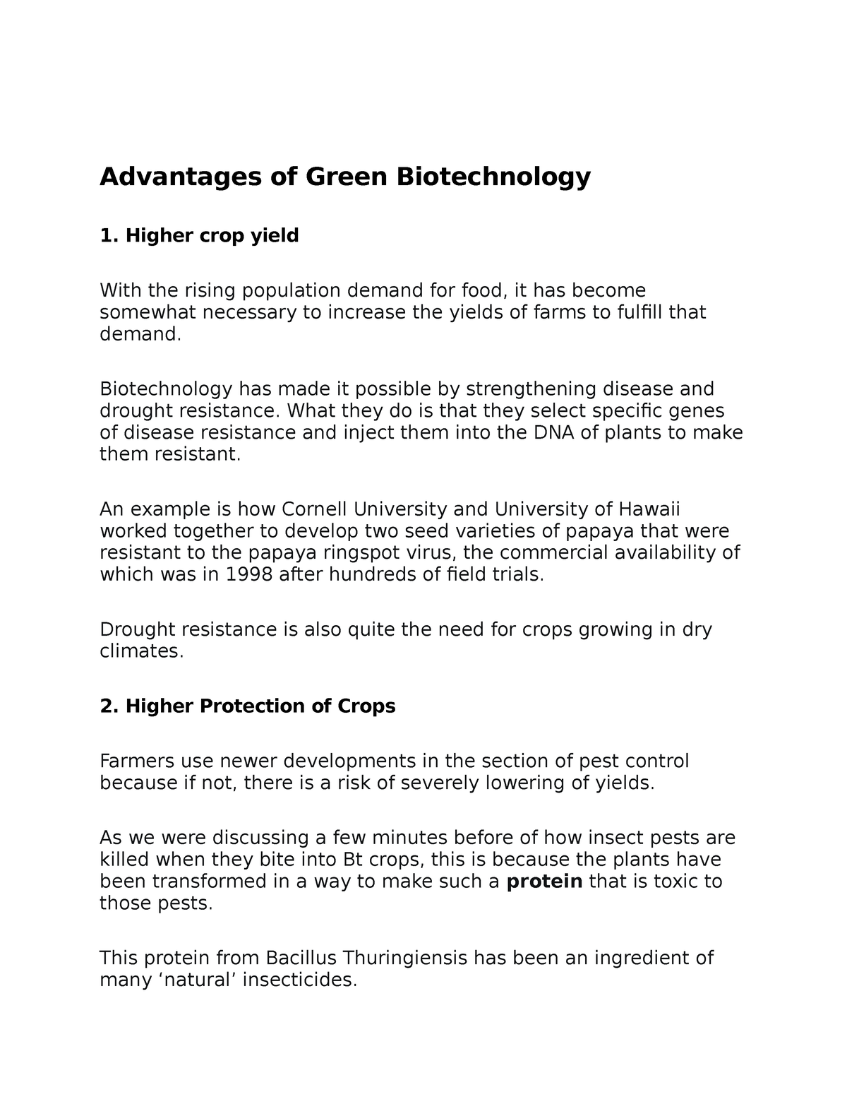 research paper green biotechnology