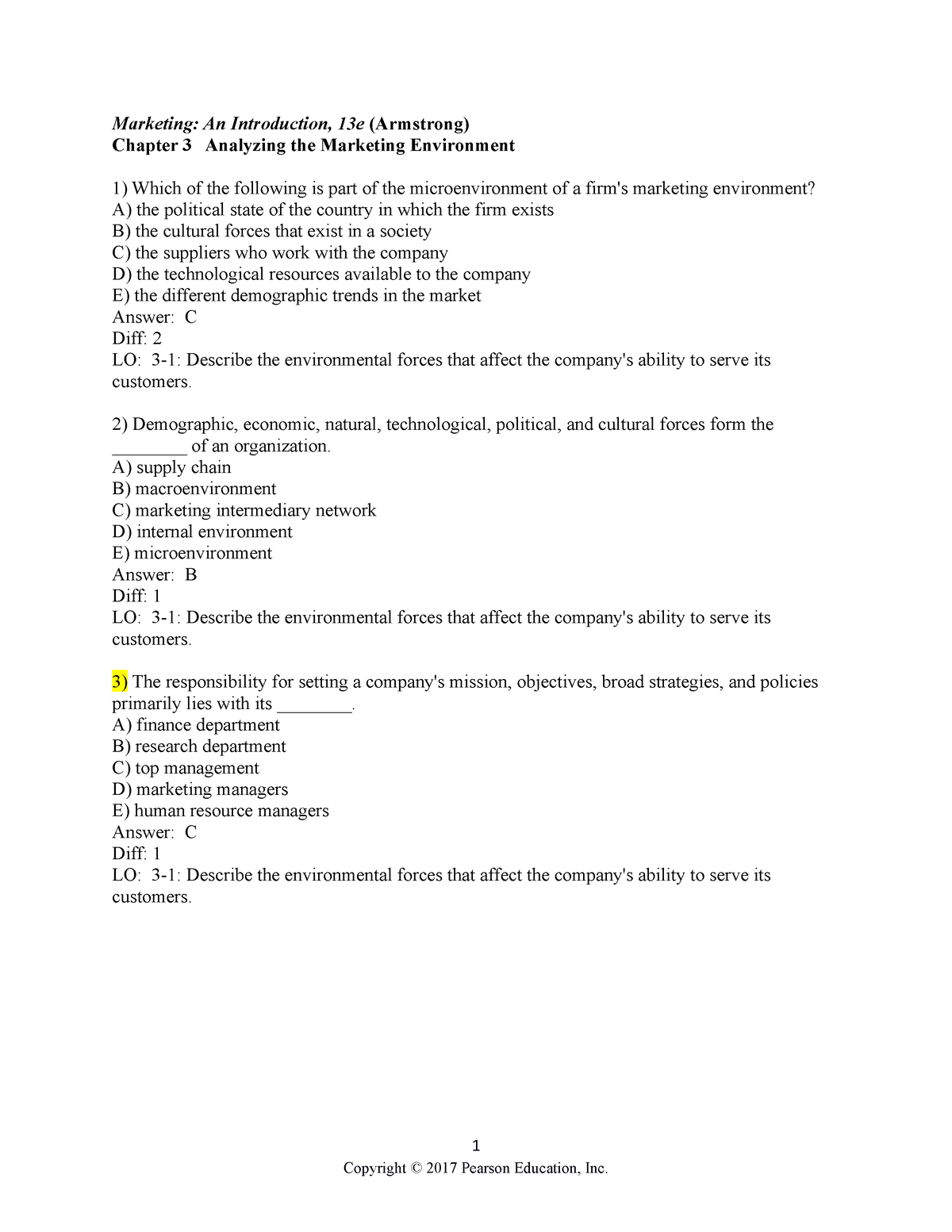 Chapter 3 Analyzing The Marketing Environment - Marketing: An ...