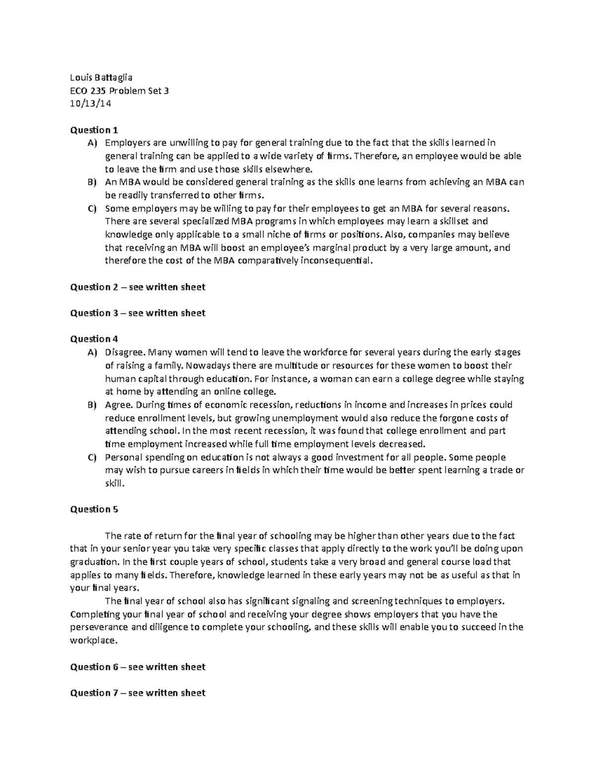 Problem Set 3 - ECO 235 - Studocu