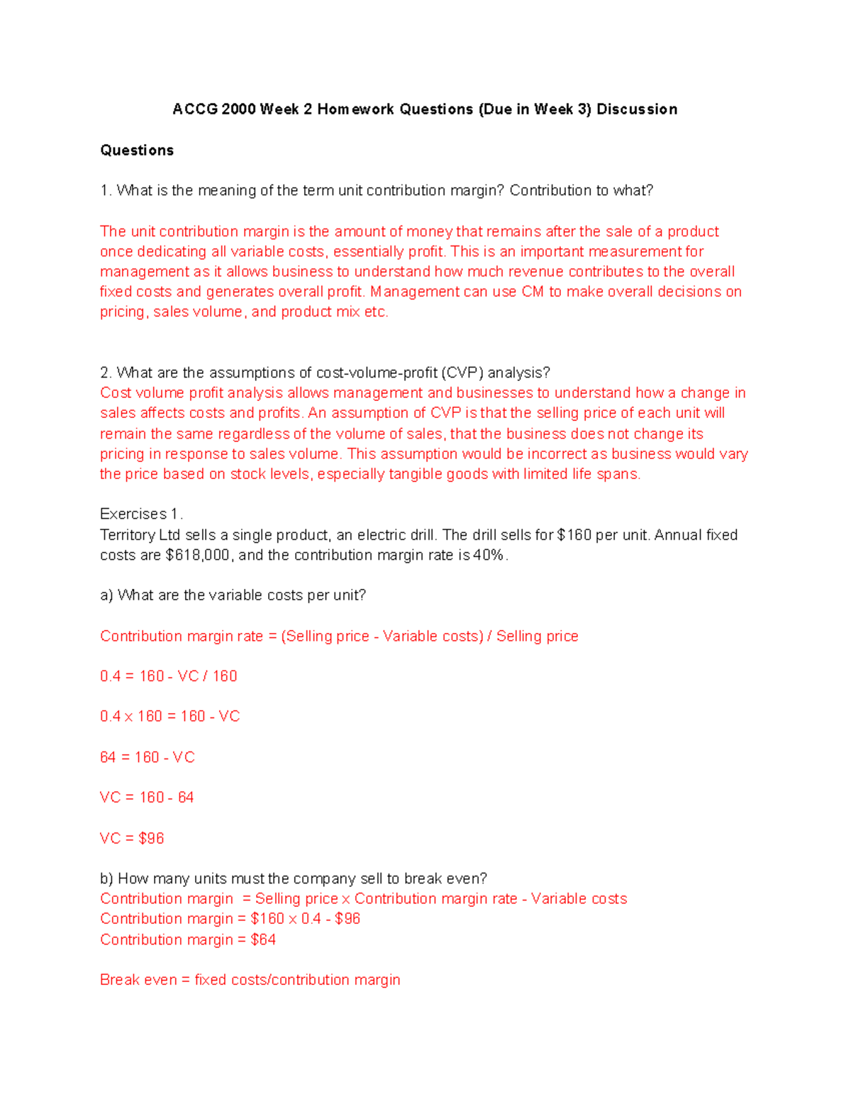 ACCG 2000 Week 2 Homework Questions - ACCG 2000 Week 2 Homework ...