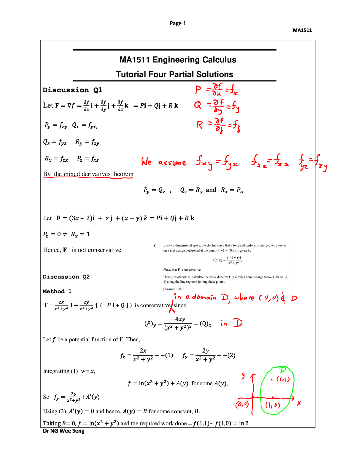 TUt 4 Discussion Solution (pdf) - MA1511 Engineering Calculus Tutorial ...