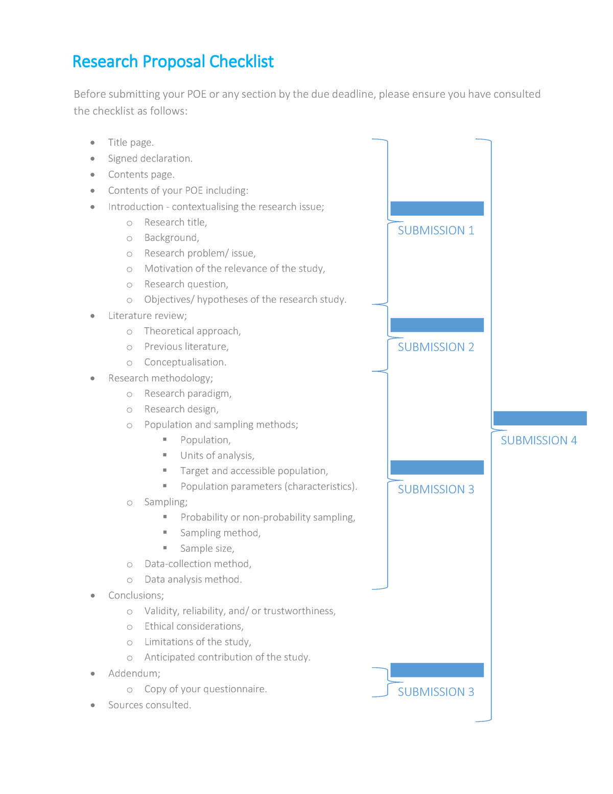 REPR7312 Artefact 3 Research Proposal Checklist - Research Proposal ...