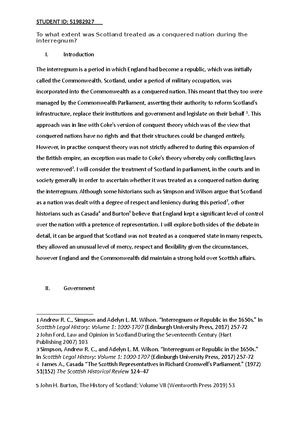 Scottish Legal History - Scottish Legal History- Exam- 3 Sections: A ...