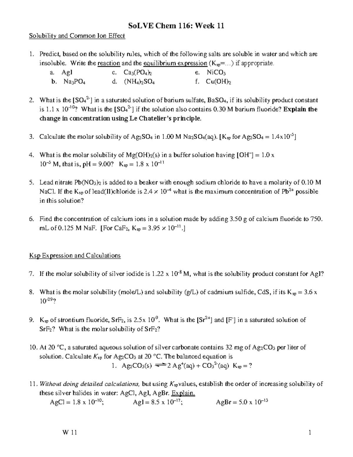 So LVE 116.week 11.F22 - Practice worksheets - SoLVE Chem 116: Week 11 ...