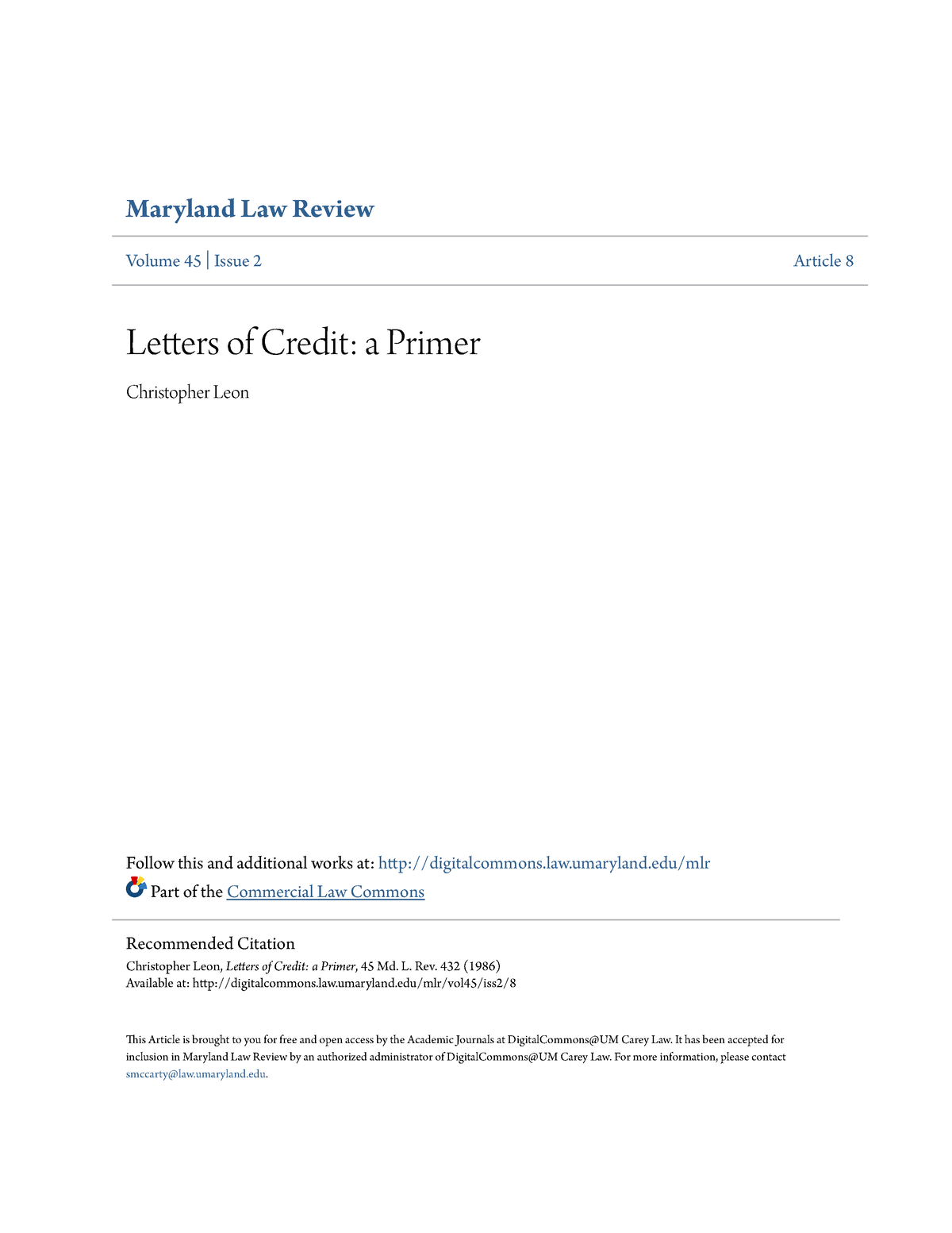 letters-of-credit-a-primer-maryland-law-review-volume-45-issue-2