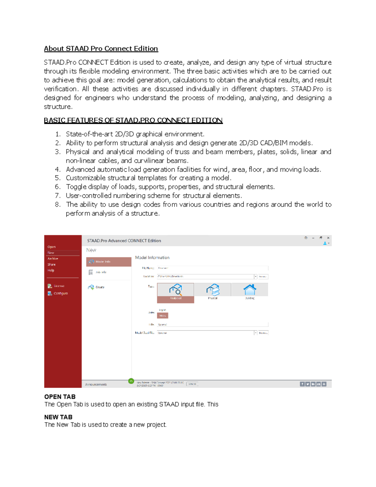 Midterm Notes PART B - Lecture - About STAAD Pro Connect Edition STAAD ...