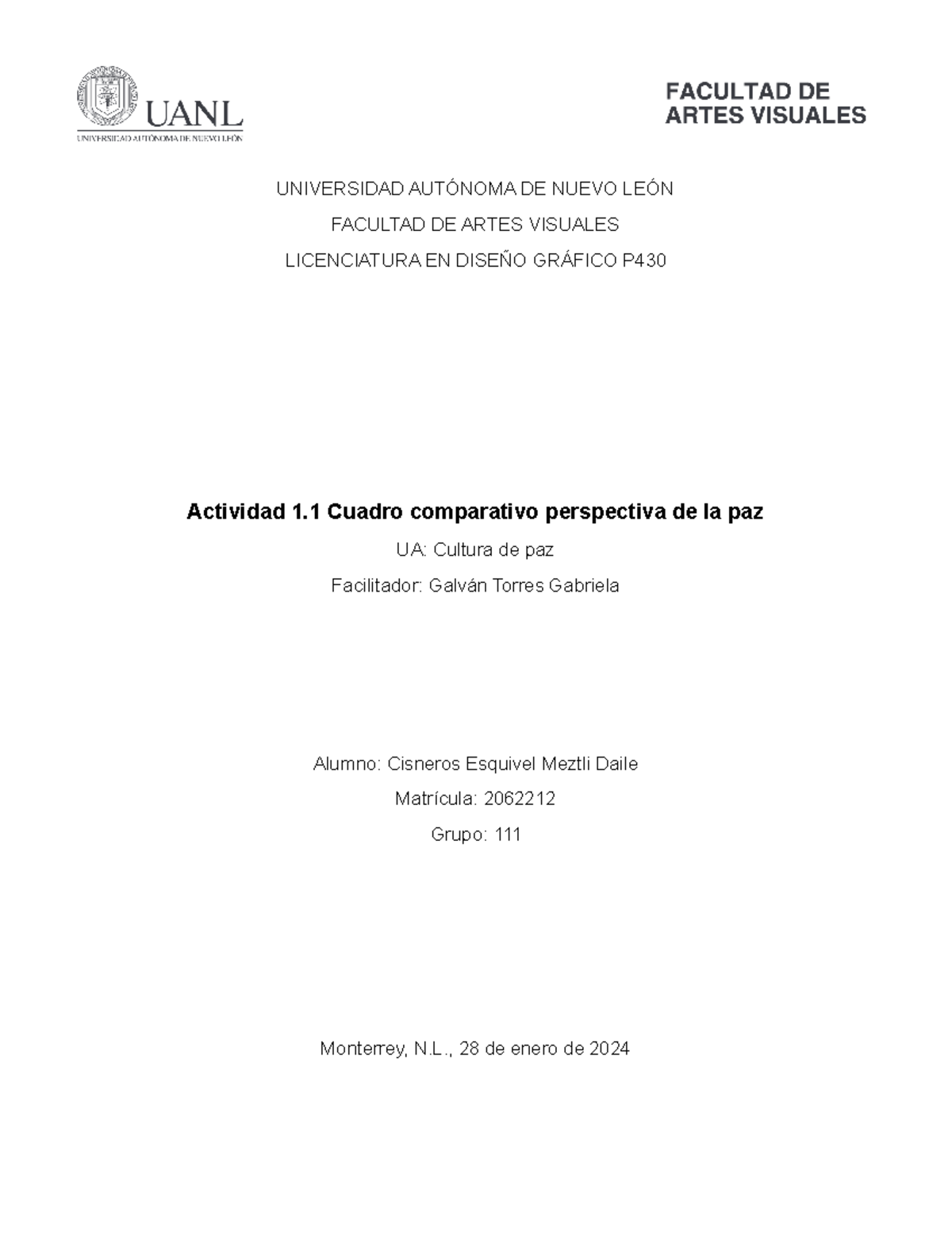 11 Cuadro Comparativo Perspectiva De La Paz Universidad AutÓnoma De Nuevo LeÓn Facultad De 2675