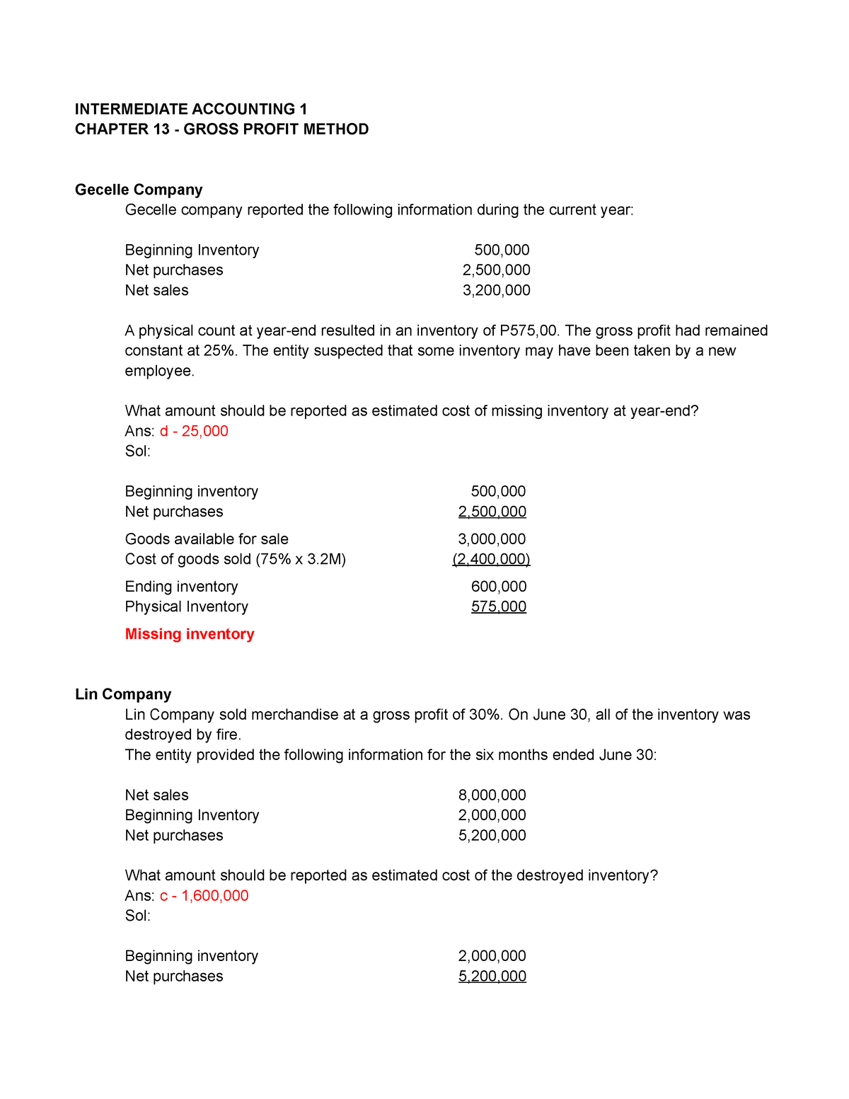 IA - 13 - Multiple Question - INTERMEDIATE ACCOUNTING 1 CHAPTER 13 ...