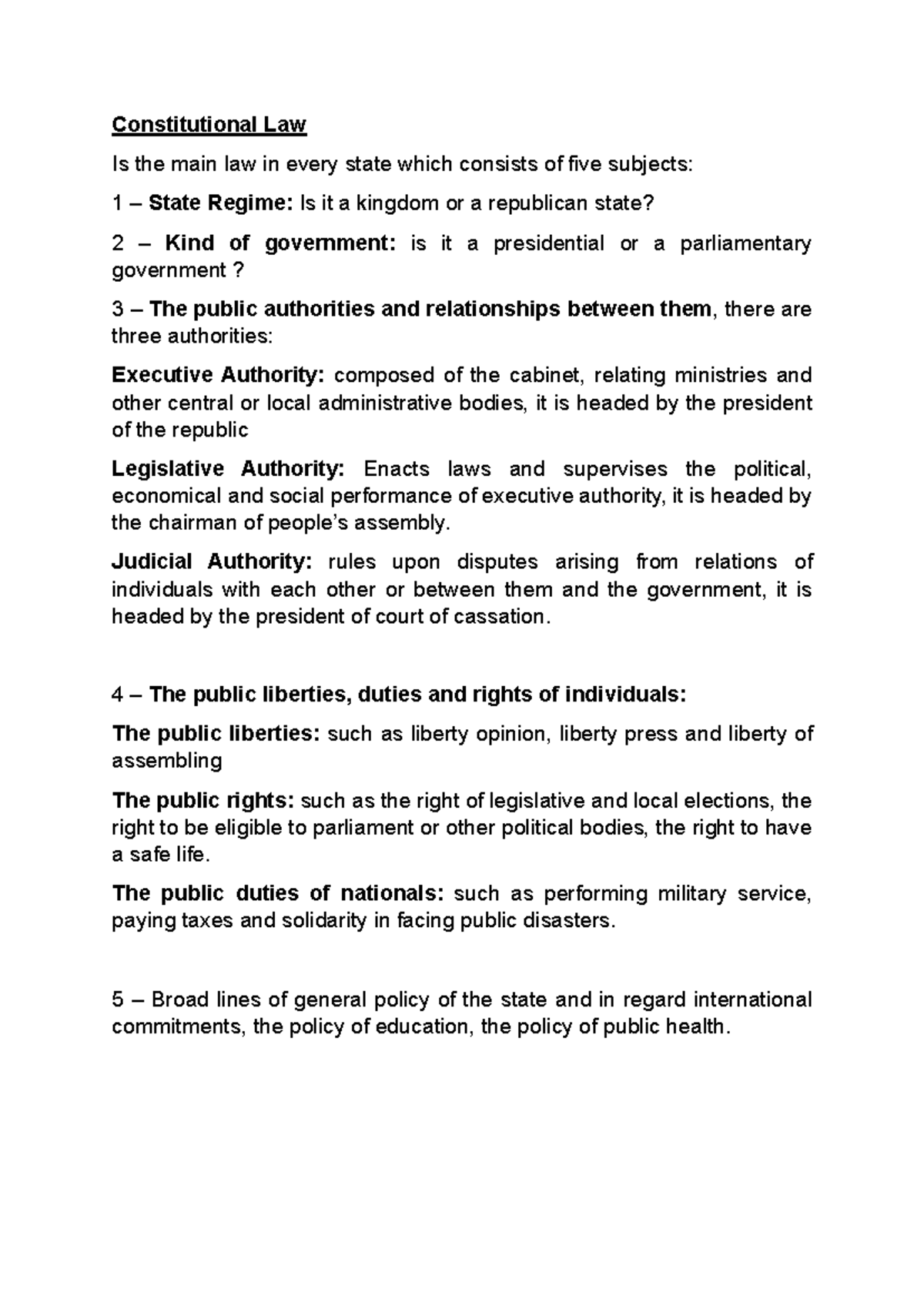 Constitutional Law - uuhi; - Constitutional Law Is the main law in ...