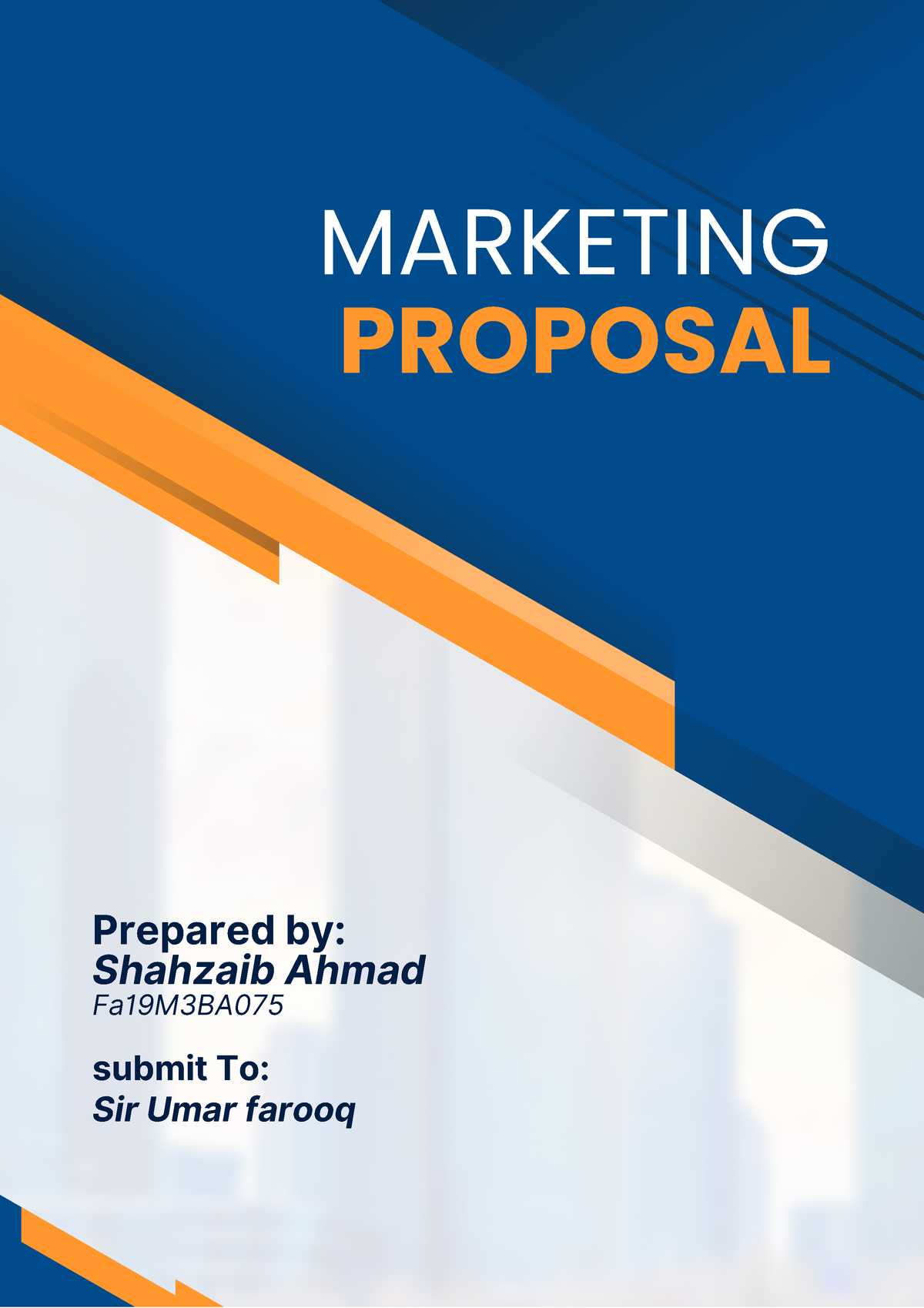Blue and White Modern Marketing Proposal - MARKETING Prepared by ...