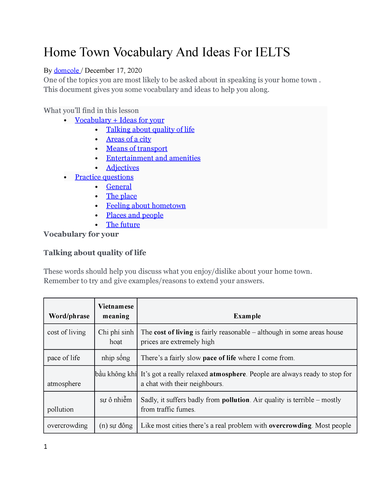 home town essay for ielts