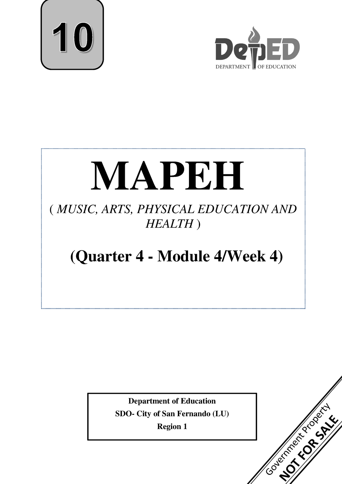 Mapeh WK 4 - MAPEH ( MUSIC, ARTS, PHYSICAL EDUCATION AND HEALTH ...