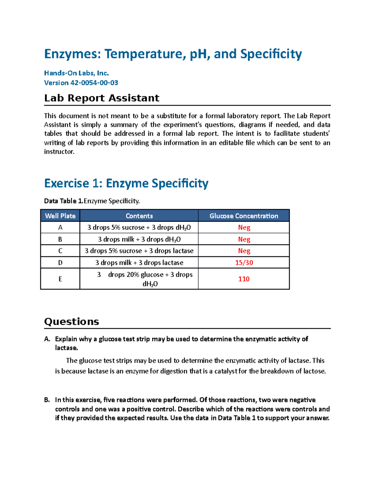 Lab Enzymes Temperature P H And Specificity Enzymes Temperature PH And Specificity Hands 