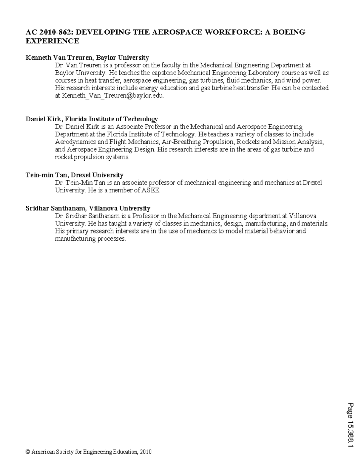 Developing the aerospace workforce a boeing experience - AC 2010-862 ...