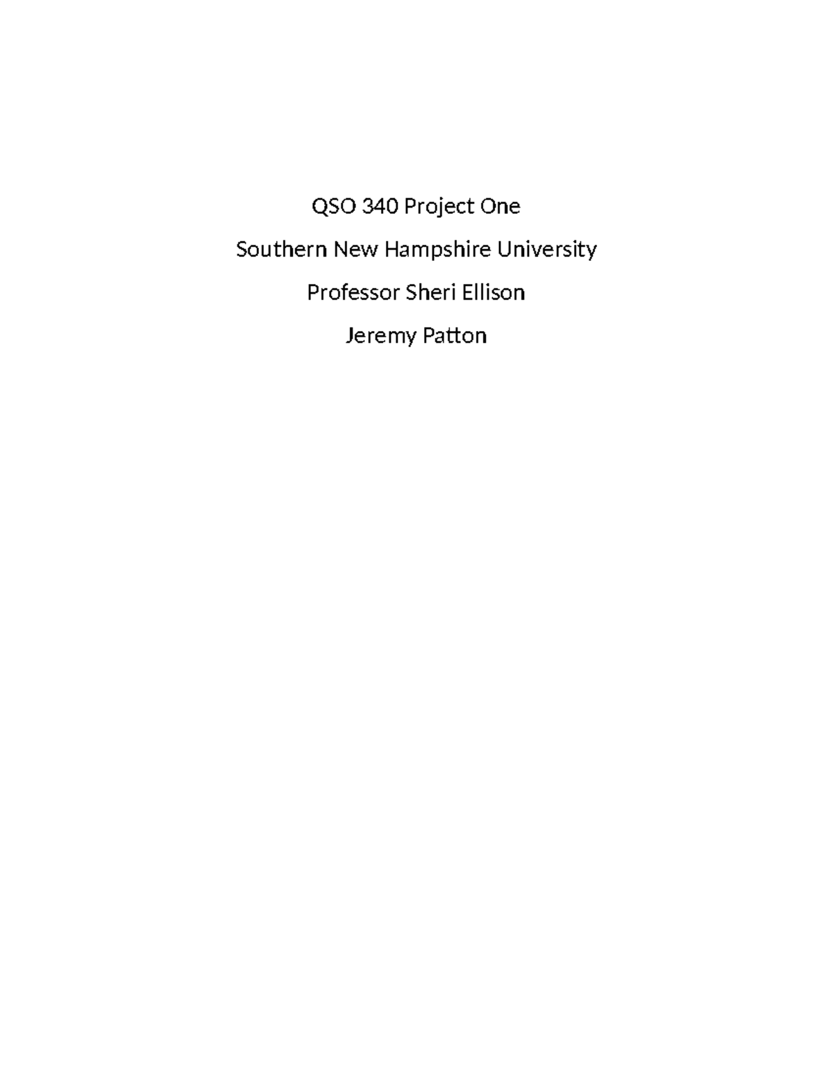 Qso 340 Project One - 51726oy