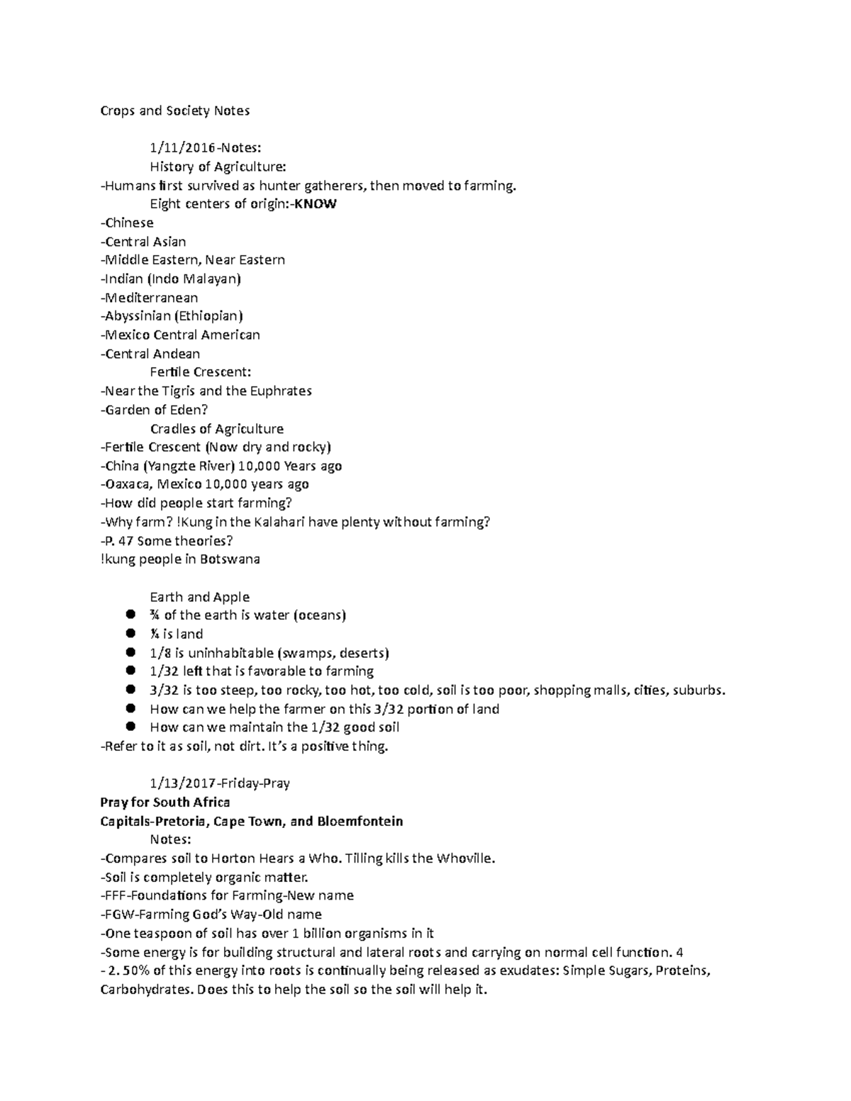 Crops and Society Notes - Crops and Society Notes 1/11/2016-Notes ...