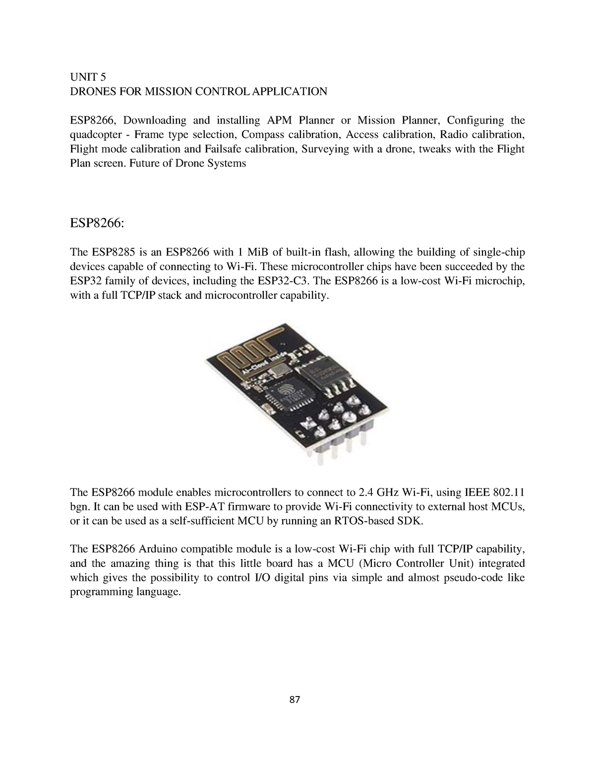 Drones FOR Mission Control Application UNIT 5 DRONES FOR MISSION