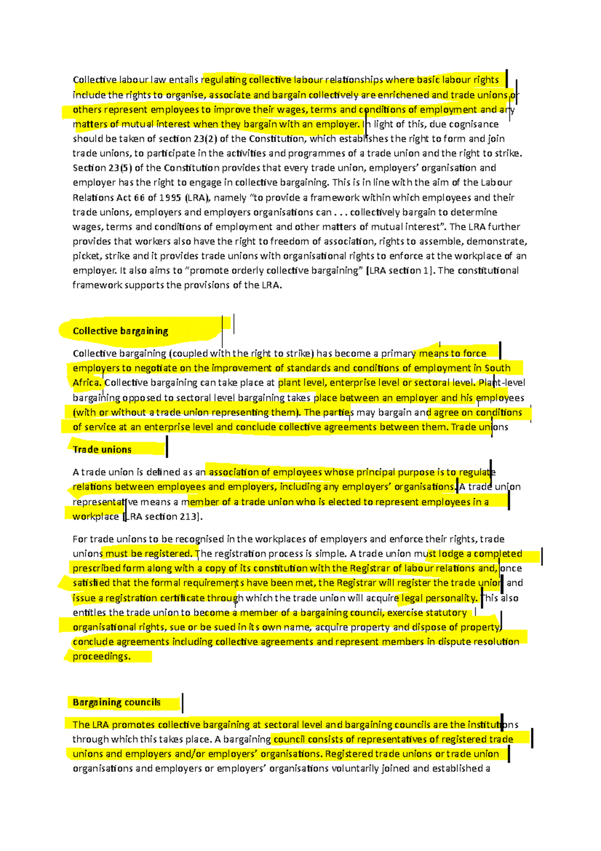 Chapter 39 collective labor law - Collective labour law entails ...