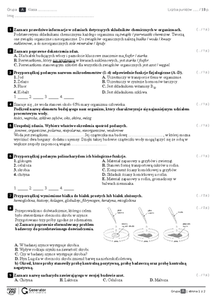 1. Narodziny Nowożytnego Świata Test (z widoczną punktacją) - Grupa A
