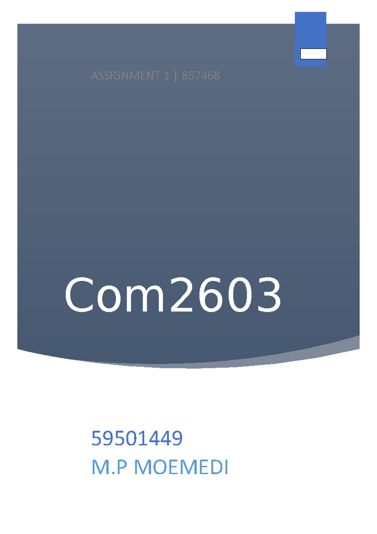 Com2603 (Auto Recovered) - Unisa - Studocu