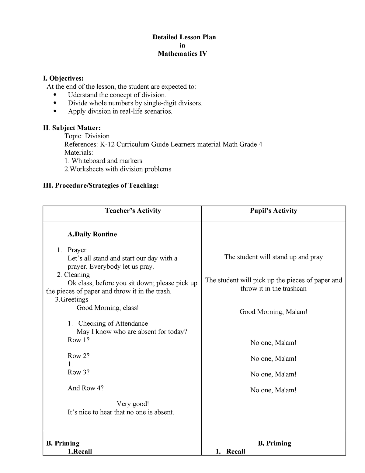 A Detailed Lesson Plan Repaired Repaired - Detailed Lesson Plan in ...