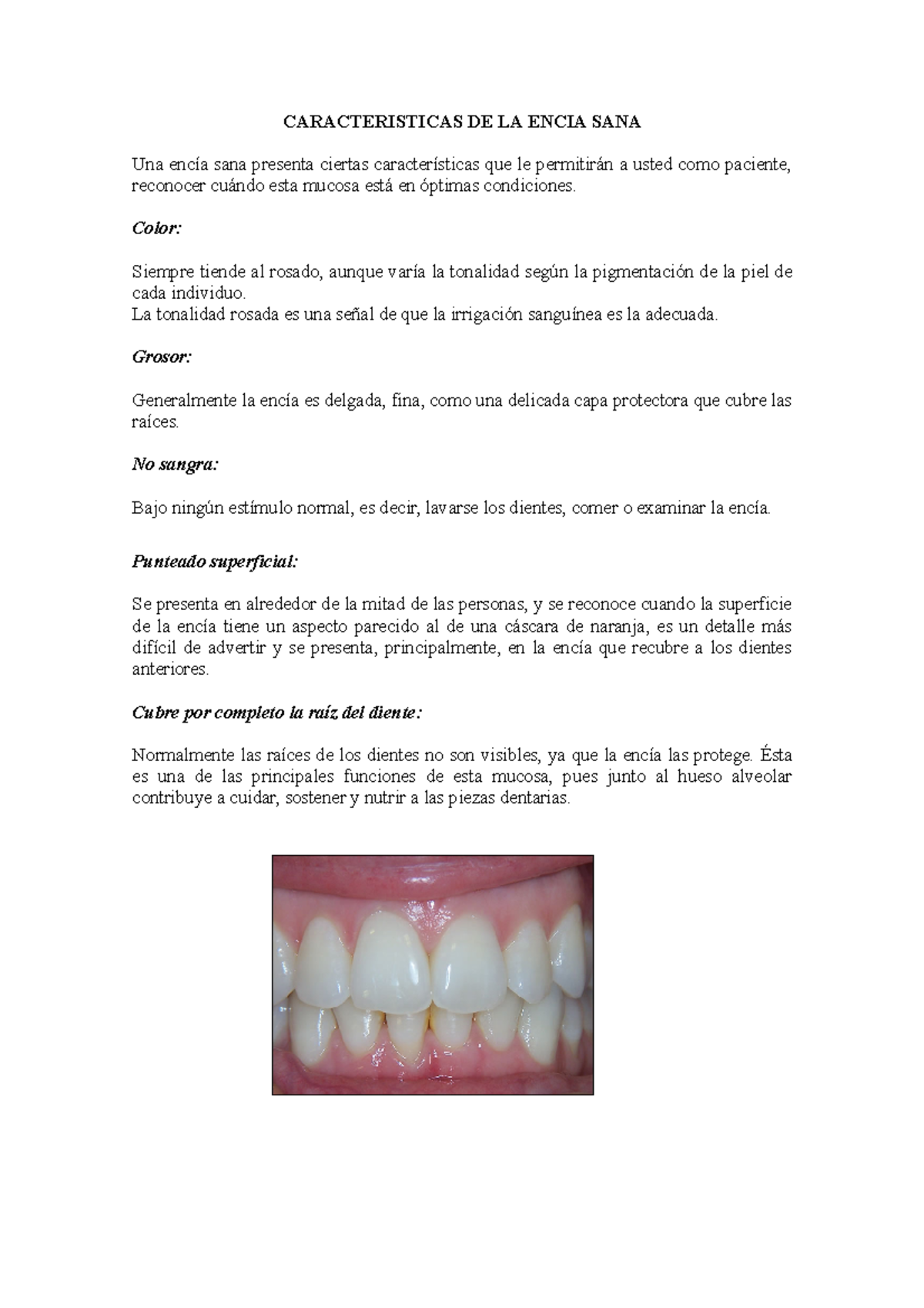 Caracteristicas DE LA Encia SANA - CARACTERISTICAS DE LA ENCIA SANA Una ...