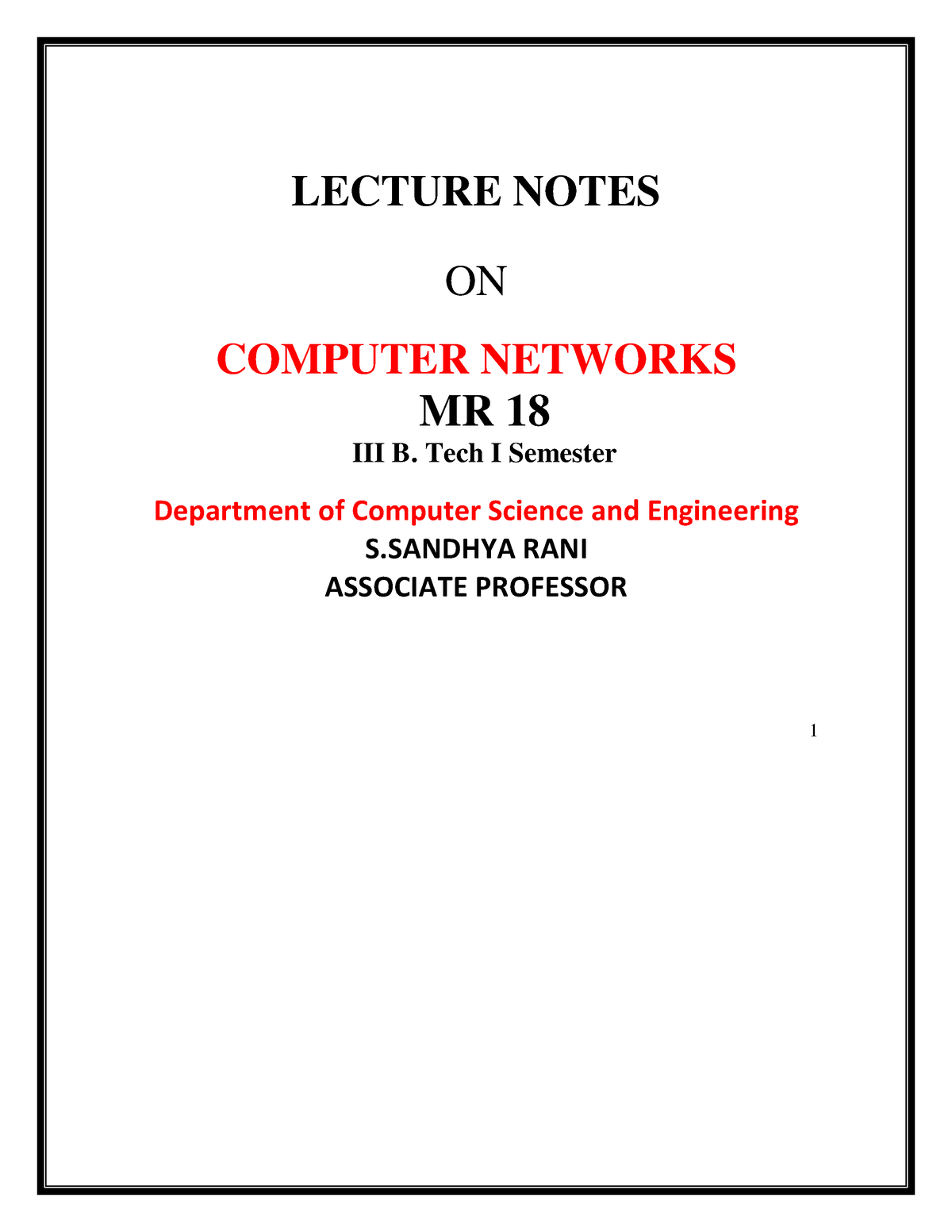 202012 23-Computer Networks - LECTURE NOTES ON COMPUTER NETWORKS MR 18 ...